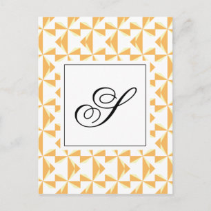 Personalized Initial Pumpkin Pinwheels Postcard