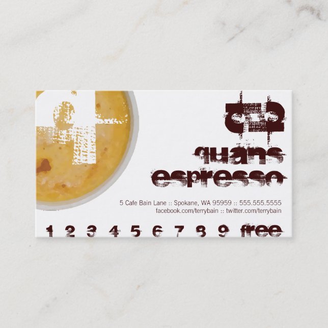 Personalized Initial Q Coffee Loyalty Card (Front)