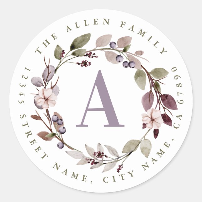 Personalized Initial Round Stickers (Front)