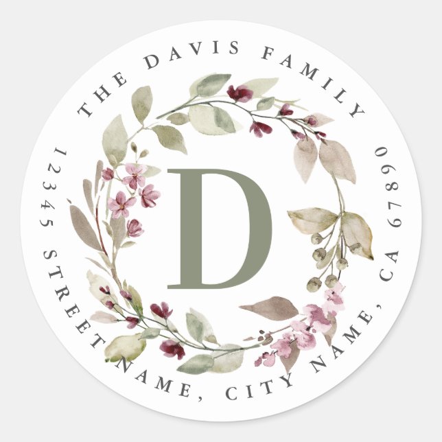 Personalized Initial Round Stickers (Front)