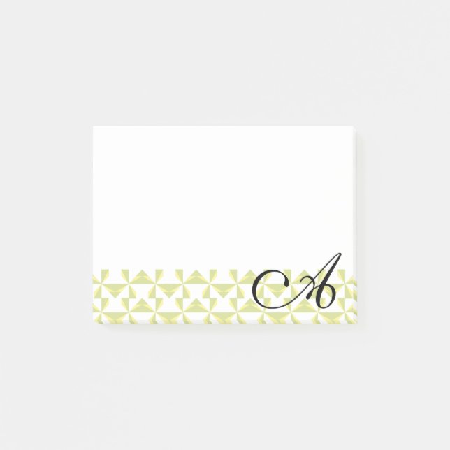 Personalized Initial Sage Pinwheels Post-it Notes (Front)