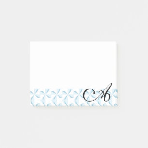 Personalized Initial Sky Blue Pinwheels Post-it Notes