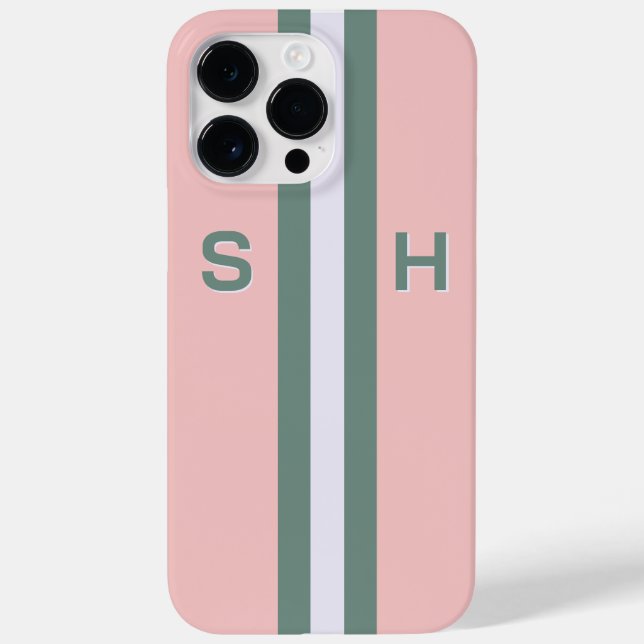 Personalized initial stripe Case-Mate iPhone case (Back)