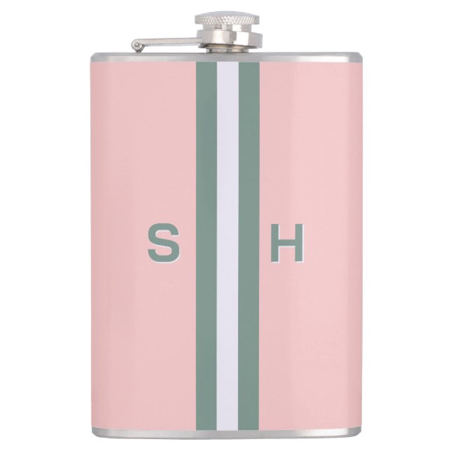 Personalized initial stripe flask (Front)