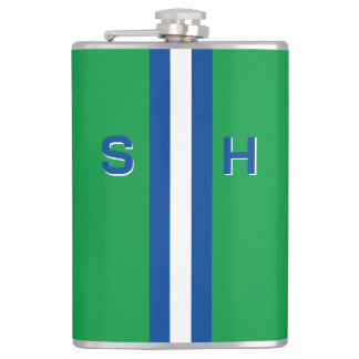 Personalized initial stripe flask