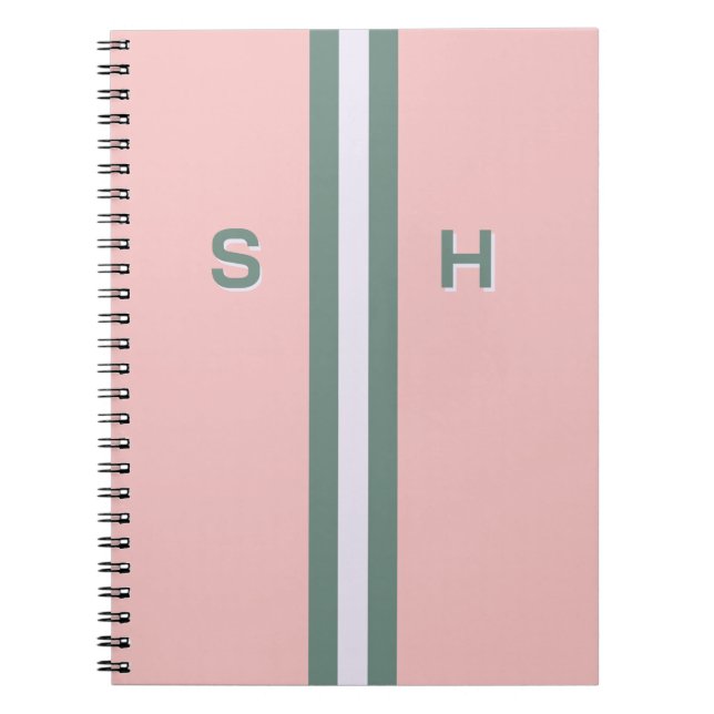 Personalized initial stripe notebook (Front)
