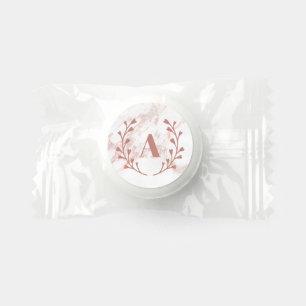 Personalized Initial Wreath Monogram Pink Marble Life Saver® Mints