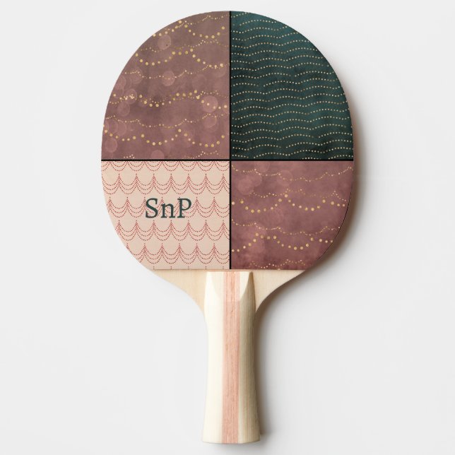 Personalized Initials 3-Pattern Design Ping Pong Paddle (Front)