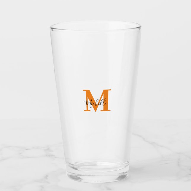 Personalized Initials and Name Monogram Glass (Front)