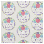 Personalized Initials Date Floral Wedding Cake Fabric