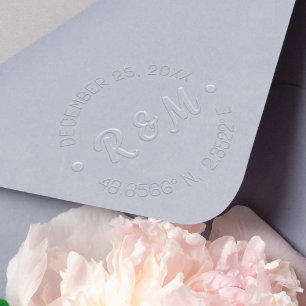 Personalized Initials, Date, Latitude & Longitude Embosser