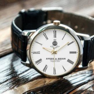 Personalized Initials Elegant Custom Name  Watch