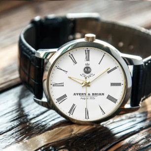 Personalized Initials Elegant Custom Name Watch