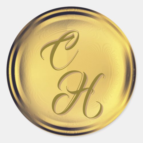 Personalized Initials Gold Faux Wax Seal