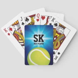 Personalized Initials   Green Tennis Ball Poker Cards