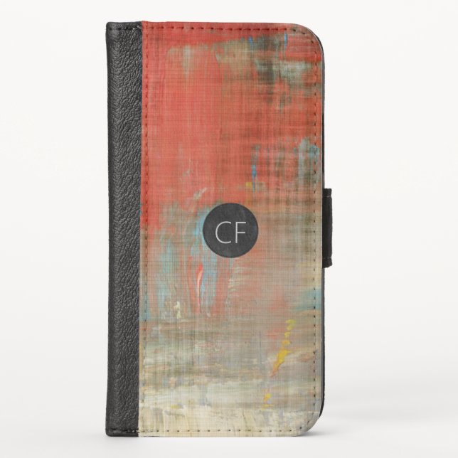 Personalized Initials Grunge iPhone Wallet Case (Front)
