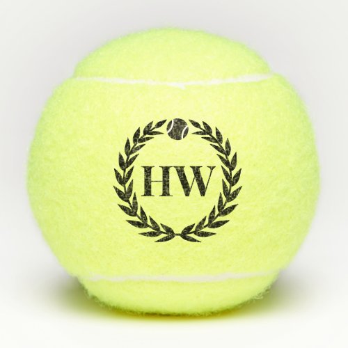Personalized Initials Laurel Logo Tennis Balls