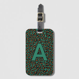 Personalized initials Leopard animal print Luggage Tag