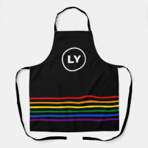 Personalized Initials LGBTQ Rainbow | Black