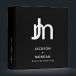 Personalized Initials Logo Business Binder<br><div class="desc">Keep your important documents organized and professional with this Personalized Initials Logo Business Binder. Featuring a modern design with two initials and your business name in sans-serif font, this binder is sure to make a great first impression. The white font on a sleek black background gives it a professional and...</div>