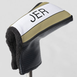 Personalized Initials Monogram Gold Black Putter Golf Head Cover