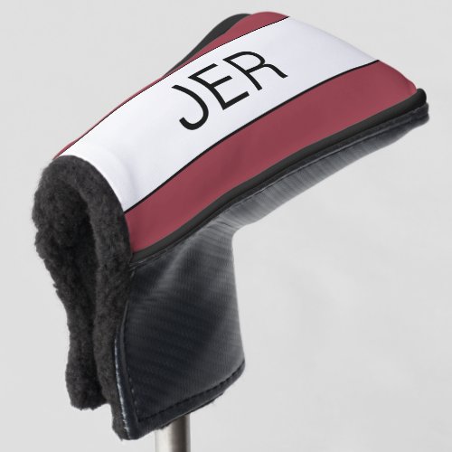 Personalized Initials Monogram Red Black Putter Golf Head Cover