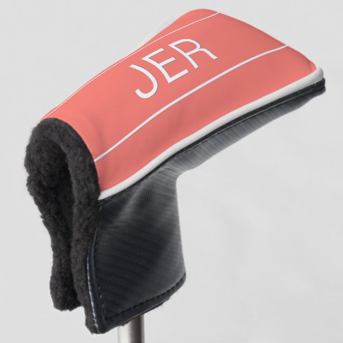 Personalized Initials Monogrammed Coral Putter Golf Head Cover