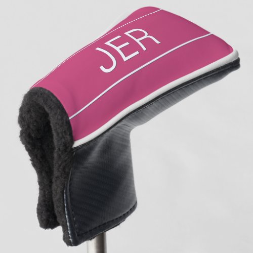Personalized Initials Monogrammed Pink Protective Golf Head Cover
