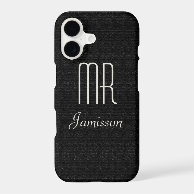 Personalized Initials MR Black HIS Case-Mate iPhone Case (Back)