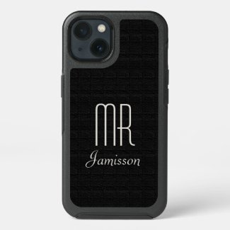 Personalized Initials MR Black HIS Groom OtterBox iPhone Case