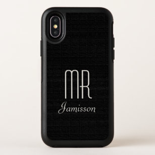 Personalized Initials MR Black HIS Name OtterBox Symmetry iPhone XS Case