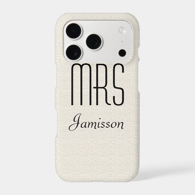 Personalized Initials MRS Rustic Off White Case-Mate iPhone Case (Back)