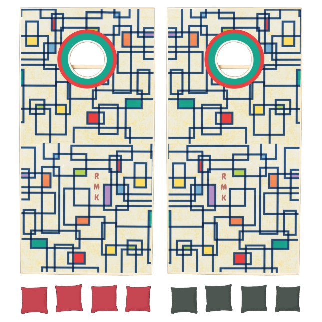 Personalized Initials on Graphic Pop Art Design Cornhole Set (Set)