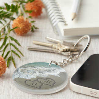 Personalized Initials on the Beach Keychain