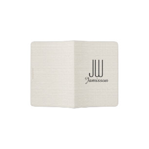 Personalized Initials Passport Holder, Off White Passport Holder