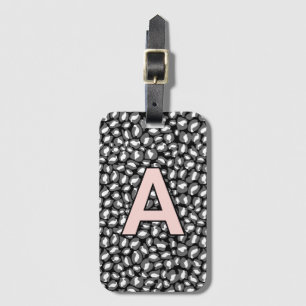 Personalized initials Pink Leopard animal print Luggage Tag