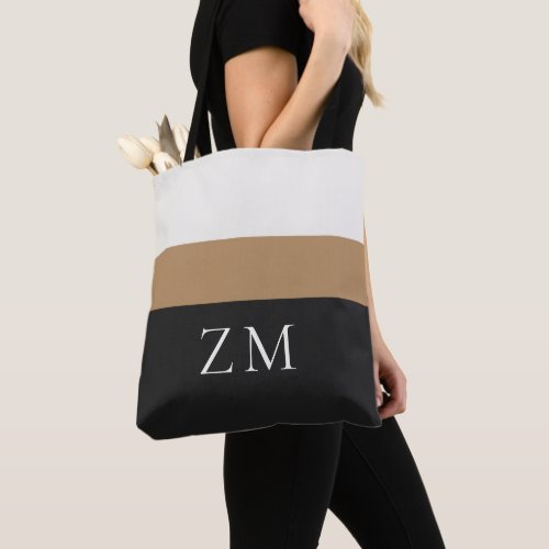 Personalized Initials | Premium Striped Design Tote Bag