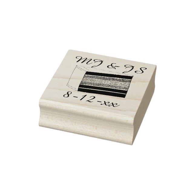 Personalized Initials Rainbow Wedding Cake Stamp (Stamp)