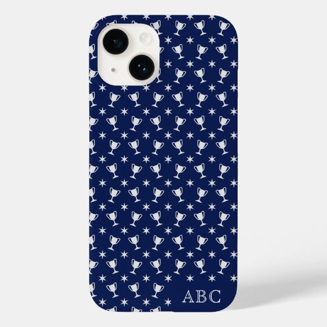 Personalized initials sports trophy pattern Case-Mate iPhone case (Back)