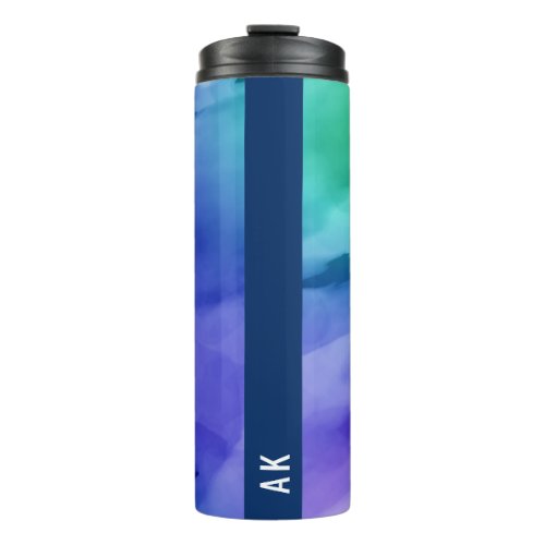 Personalized Initials Watercolor Art Water Bottle