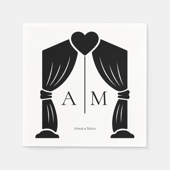 personalized initials wedding napkins elegant simp (Front)