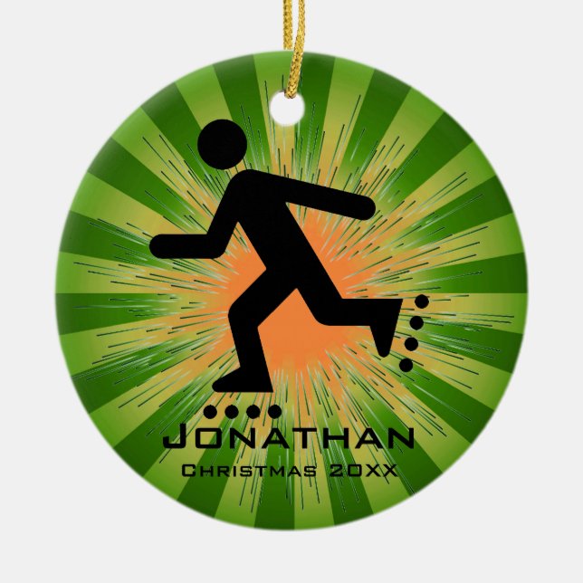 Personalized Inline Skating Rollerblading Ornament (Front)