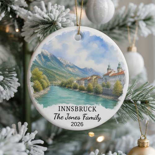 Personalized Innsbruck Ceramic Ornament, Custom Au Ornament