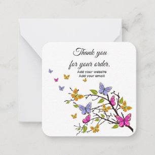 Personalized inserts Business Butterfly notecards
