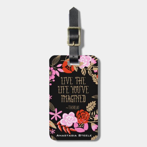 Personalized Inspiration Live Life Imagined Quote Luggage Tag