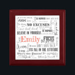 Personalized Inspiration Word Art Graduation Gift Box<br><div class="desc">Personalized Inspiration Word Art Graduation gift box . A perfect Graduation gift box . Inspirational Words written in a word art form . This gift box can be customized by changing the name of the GRAD. For any further customization , feel free to contact me at mypaperlove2021@gmail.com</div>