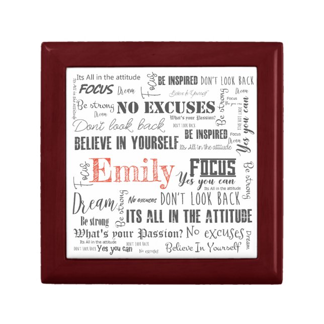 Personalized Inspiration Word Art Graduation Gift Box (Front)