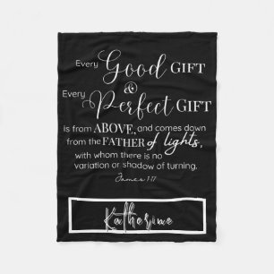 Personalized Inspirational Christian Bible Verse Fleece Blanket