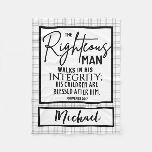 Personalized Inspirational Christian Bible Verse Fleece Blanket (Front)
