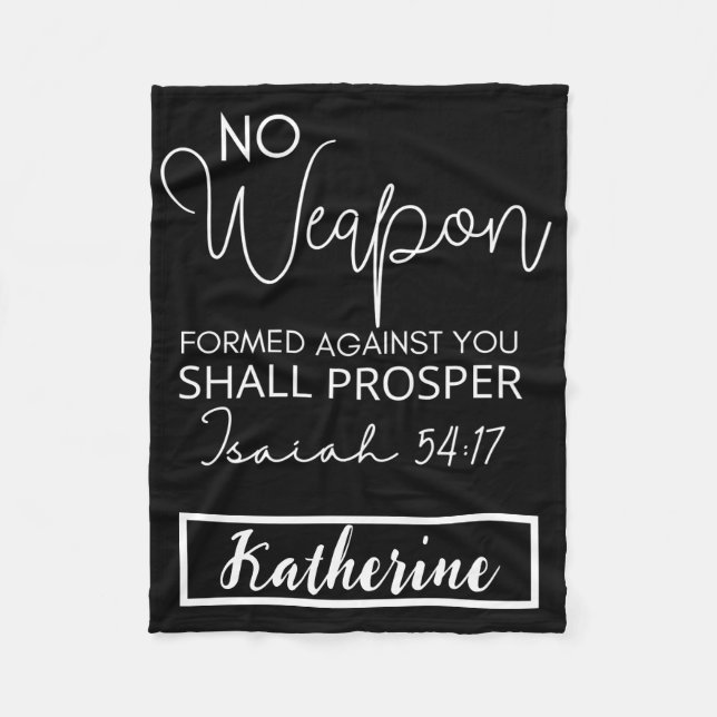 Personalized Inspirational Christian Bible Verse Fleece Blanket (Front)
